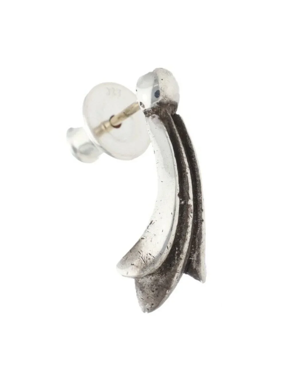 Chrome Hearts Stud Crsstal Cross Tail Silver Earrings